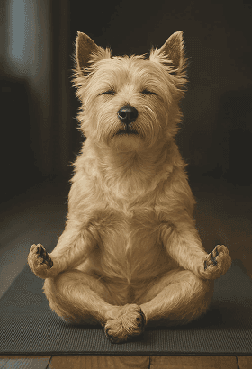Dog on a yoga mat